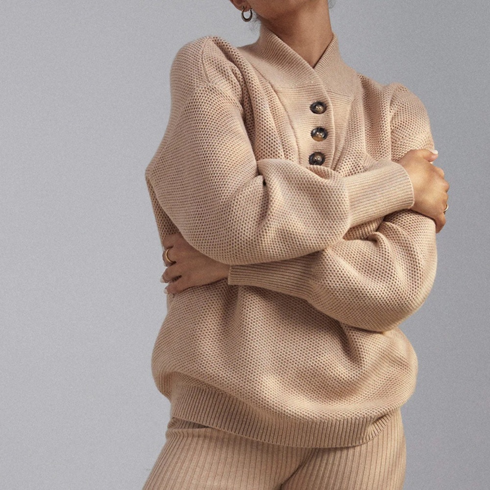 Lunya Cozy Cotton Silk Pocket Henley